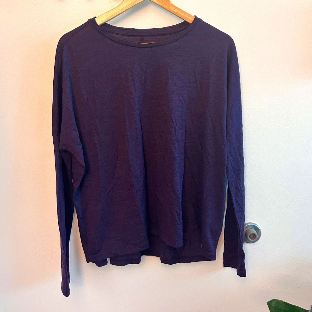Women's Icebreaker top, purple, small.
